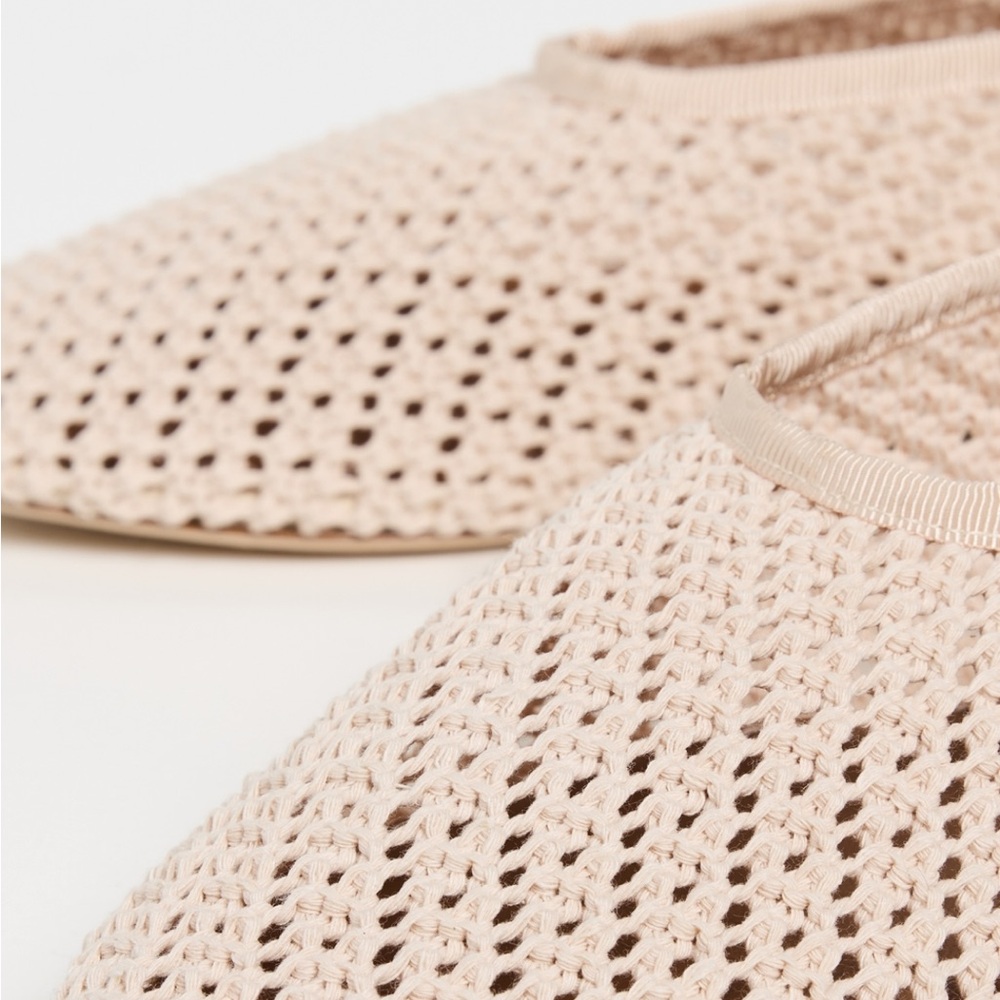 STAUD Alba Ballet Flat in Cream Crochet - Picture 3 of 7